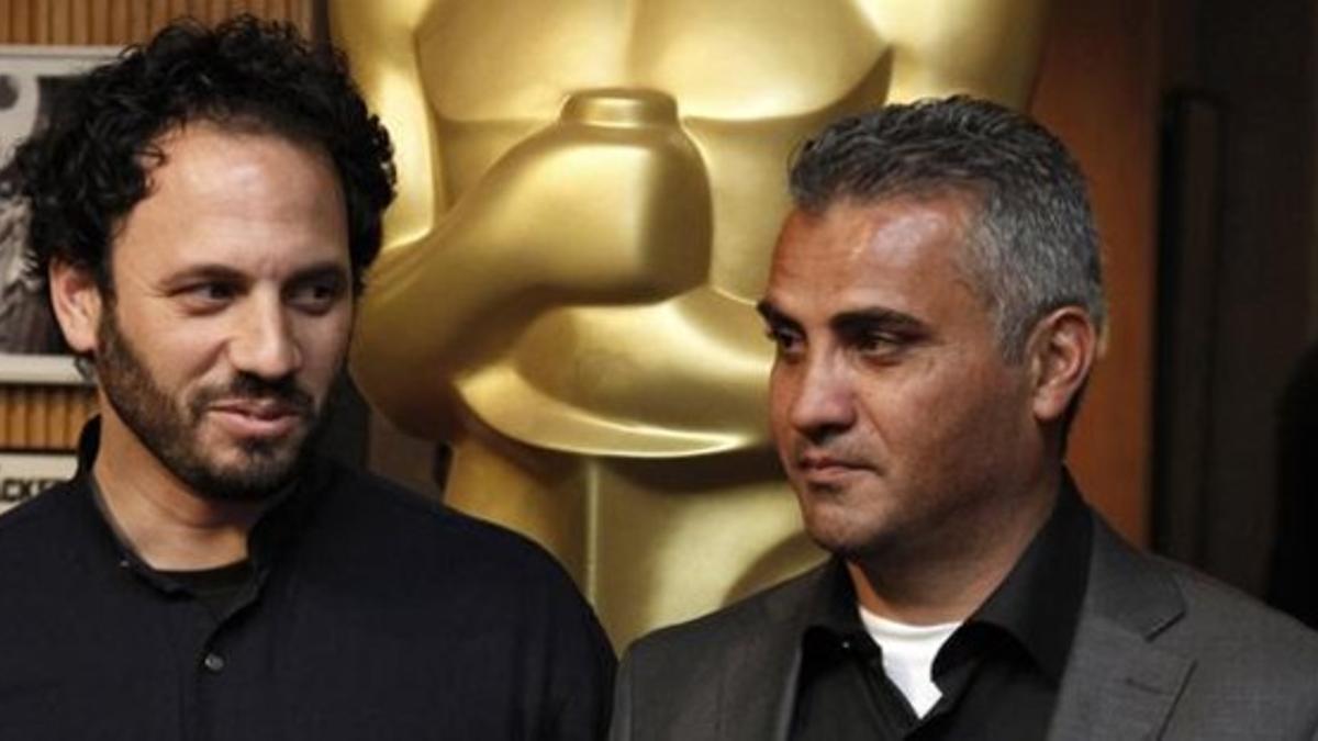 director palestino Emad Burnat y Guy Davidi