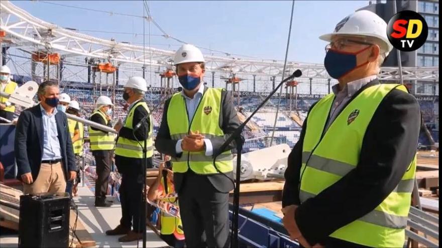 Joan Ribo visita las obras del Ciutat de Valencia