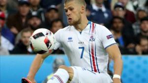 Johann Berg Gudmundsson, en un partido de Islandia en la Eurocopa