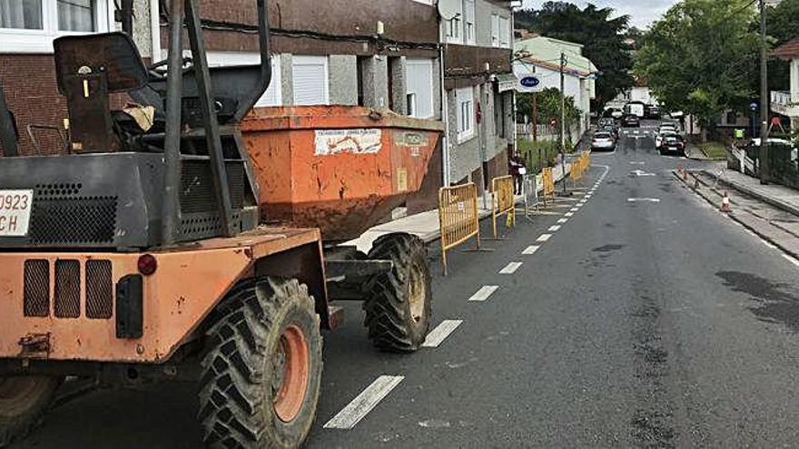 Trabajos en Tarrío, ayer.