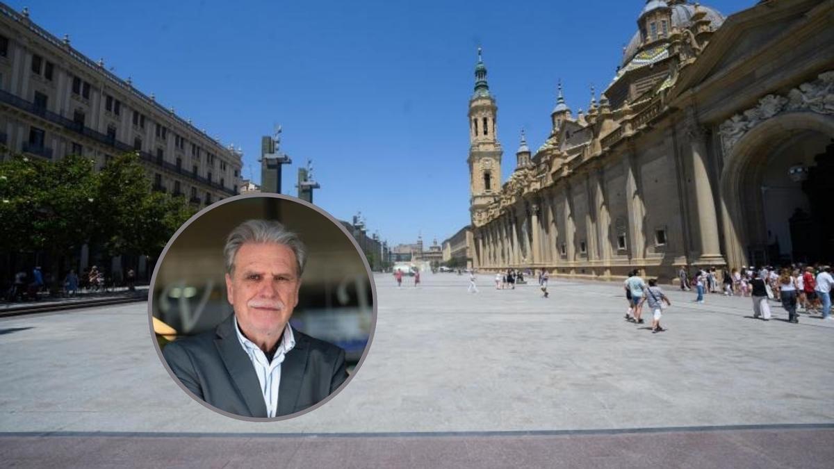 Ricardo Usón y la plaza del Pilar.
