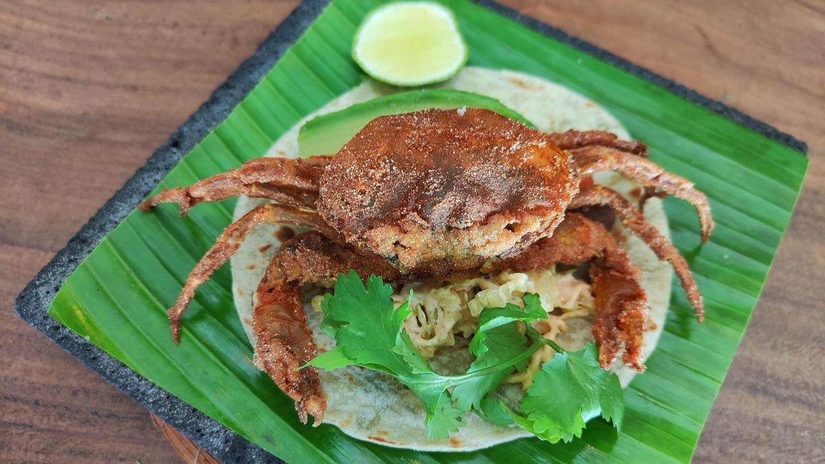 El taco de cangrejo del restaurante Oaxaca.