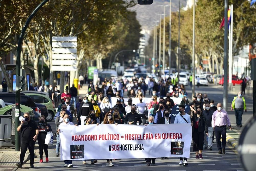 Protesta por el cierre de bares y restaurantes en Cartagena