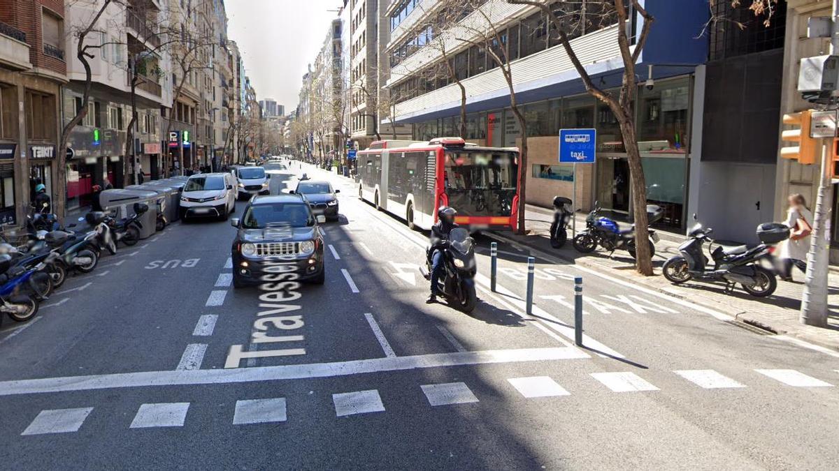 Cruce de Aribau con Travessera de Gràcia