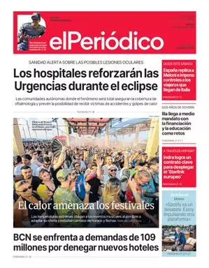 La portada de EL PERIÓDICO del 8 de agosto de 2026