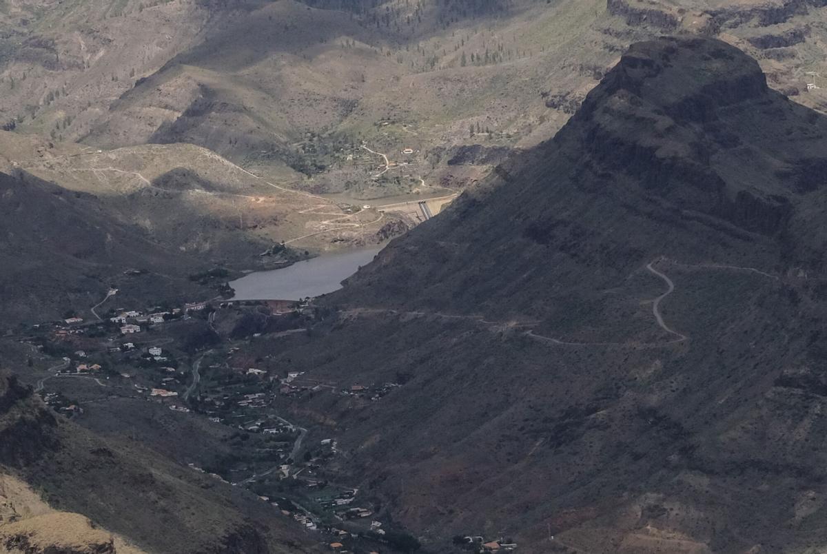 Las presas de Gran Canaria, llenas tras el paso de Therese, vistas desde el aire Las presas de Gran Canaria, llenas tras el paso de Therese, vistas desde el aire