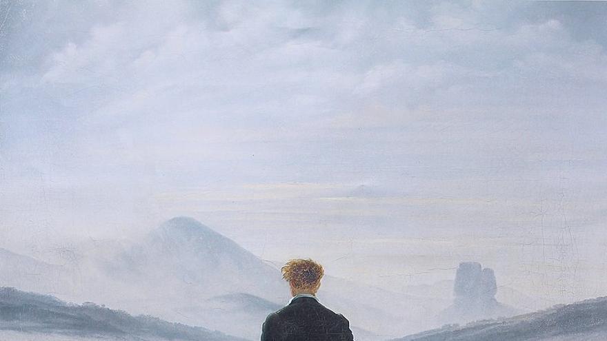 &#039;Wanderer above the sea of fog&#039;, de Caspar David Friedrich.