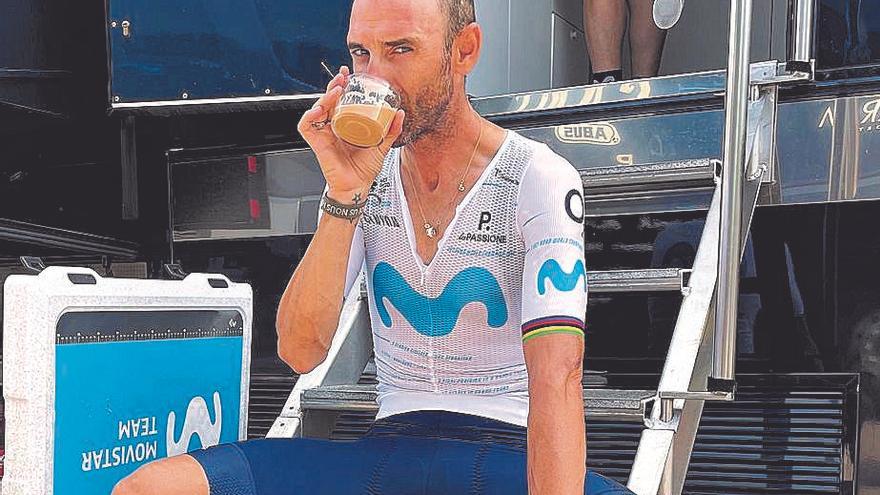 Alejandro Valverde, ayer en la jornada de descanso.