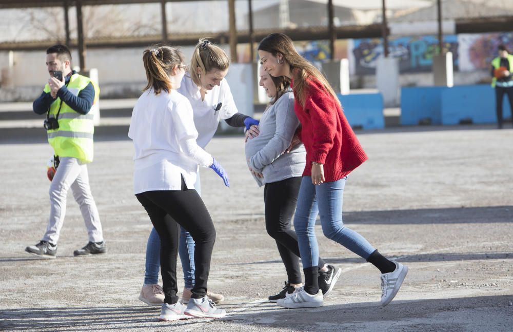 Simulacro de la Escuela de Enfermería de Castelló