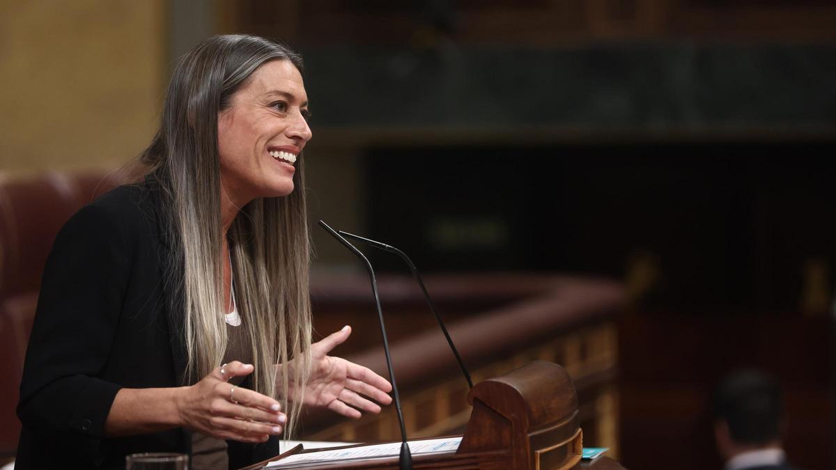 La portavoz de Junts en el Congreso, Miriam Nogueras, durante una sesión de control al Gobierno, en el Congreso, a 25 de marzo de 2026, en Madrid (España).