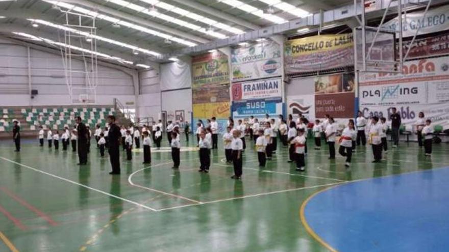 Alumnos del Kung Fu Zen durante los exámenes de grado del pasado domingo 19 de mayo.