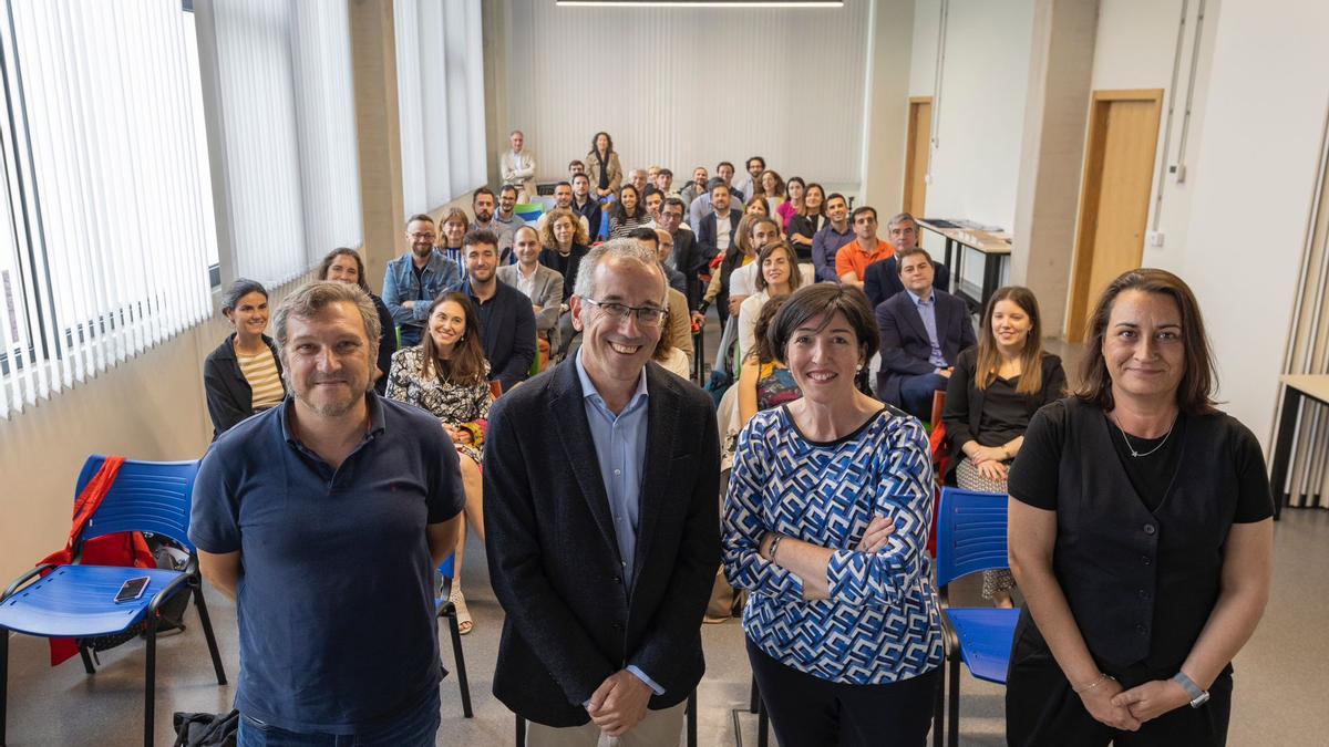 Los miembros de la directiva de Bioga: Daniel Fernández, López Vilariño, Carme Pampín y Mónica Valladares