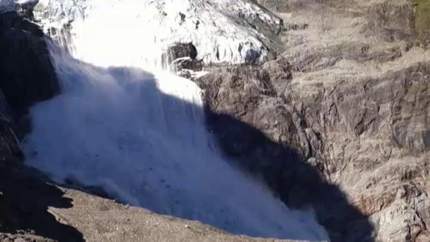 Espectaculares imágenes del colapso de un glaciar en Suiza