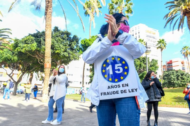 Concentración de trabajadores temporales de la Administración canaria