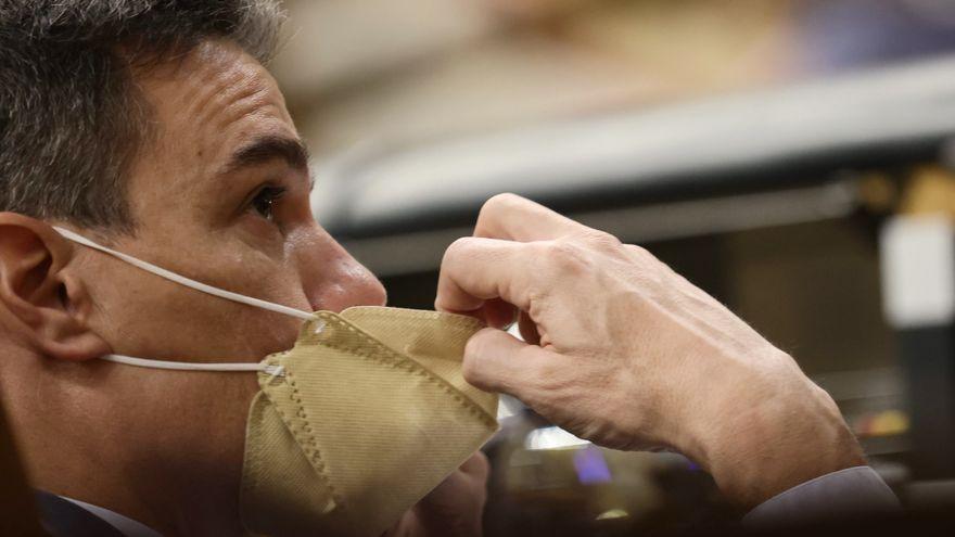 El presidente del Gobierno, Pedro Sánchez, en el pleno de este miércoles en el Congreso.