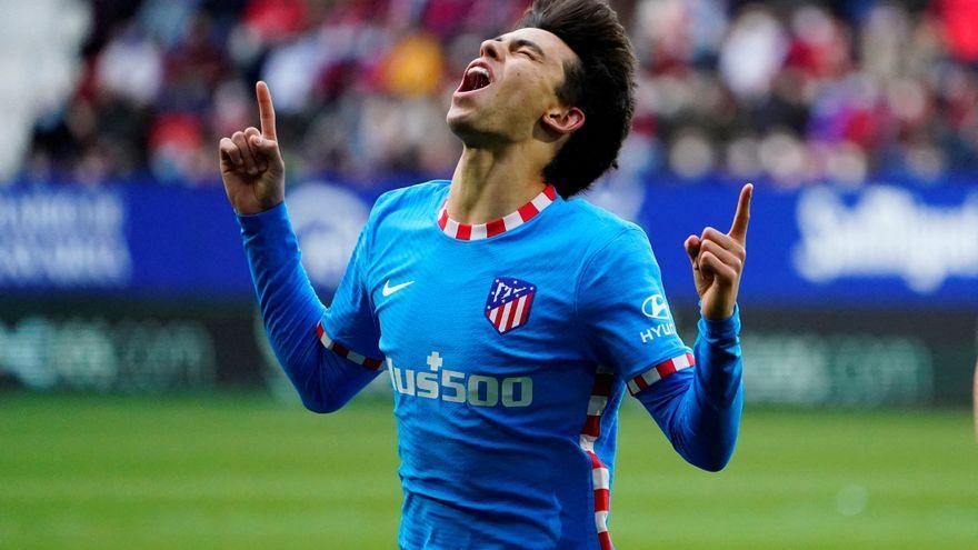 Joao Félix celebra su gol contra Osasuna.