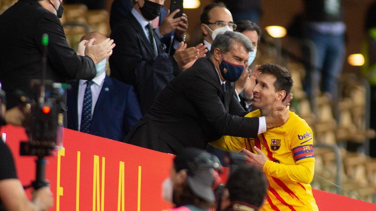 Joan Laporta y Lionel Messi