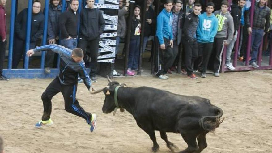 el programa de la pascua taurina comenzó ayer en L&#039;Alcora y lleno de actividad el centro. Los actos taurinos llenaron la plaza San RocEl Mesón de la Tapa y la Cerveza registró buena afluencia de genre.La corporación municipal en el mesón. f acf