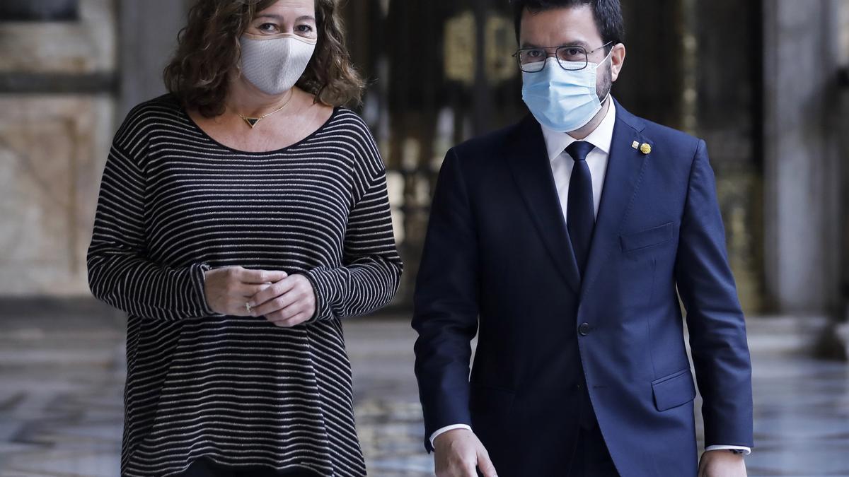 Francina Armengol, tras la reunión de esta mañana con Pere Aragonès.