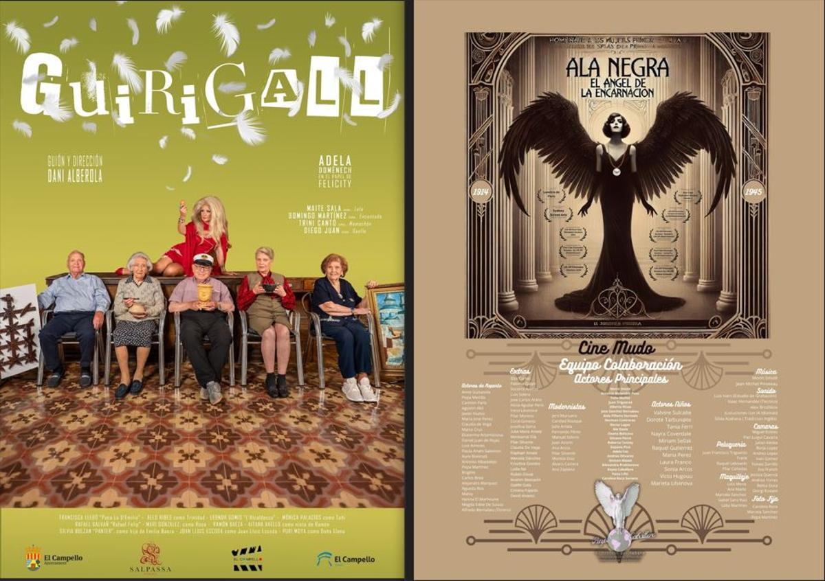 Carteles de las películas "Guirigall", de Dani Alberola, y "Ala Negra", de Reyes Caballero