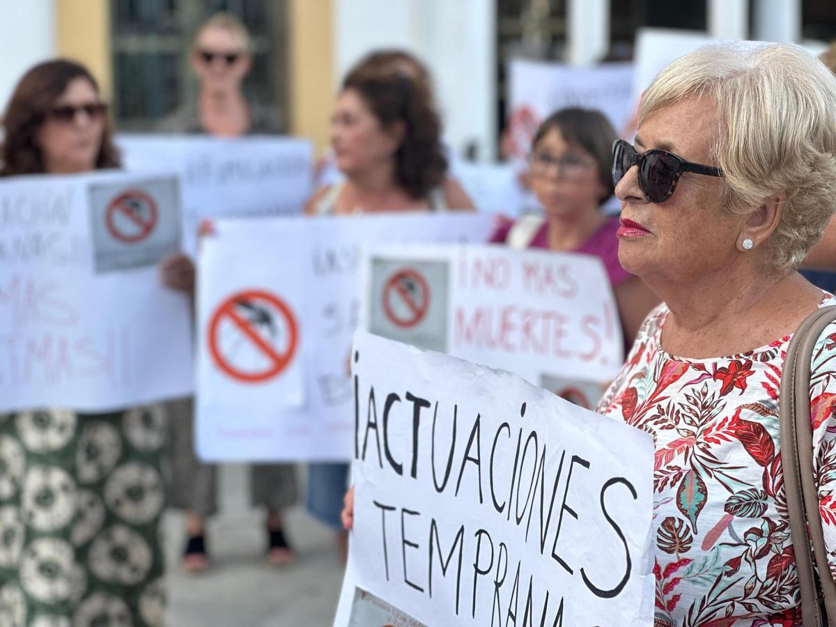 Vecinas de manifiestan contra el virus del Nilo en Dos Hermanas.