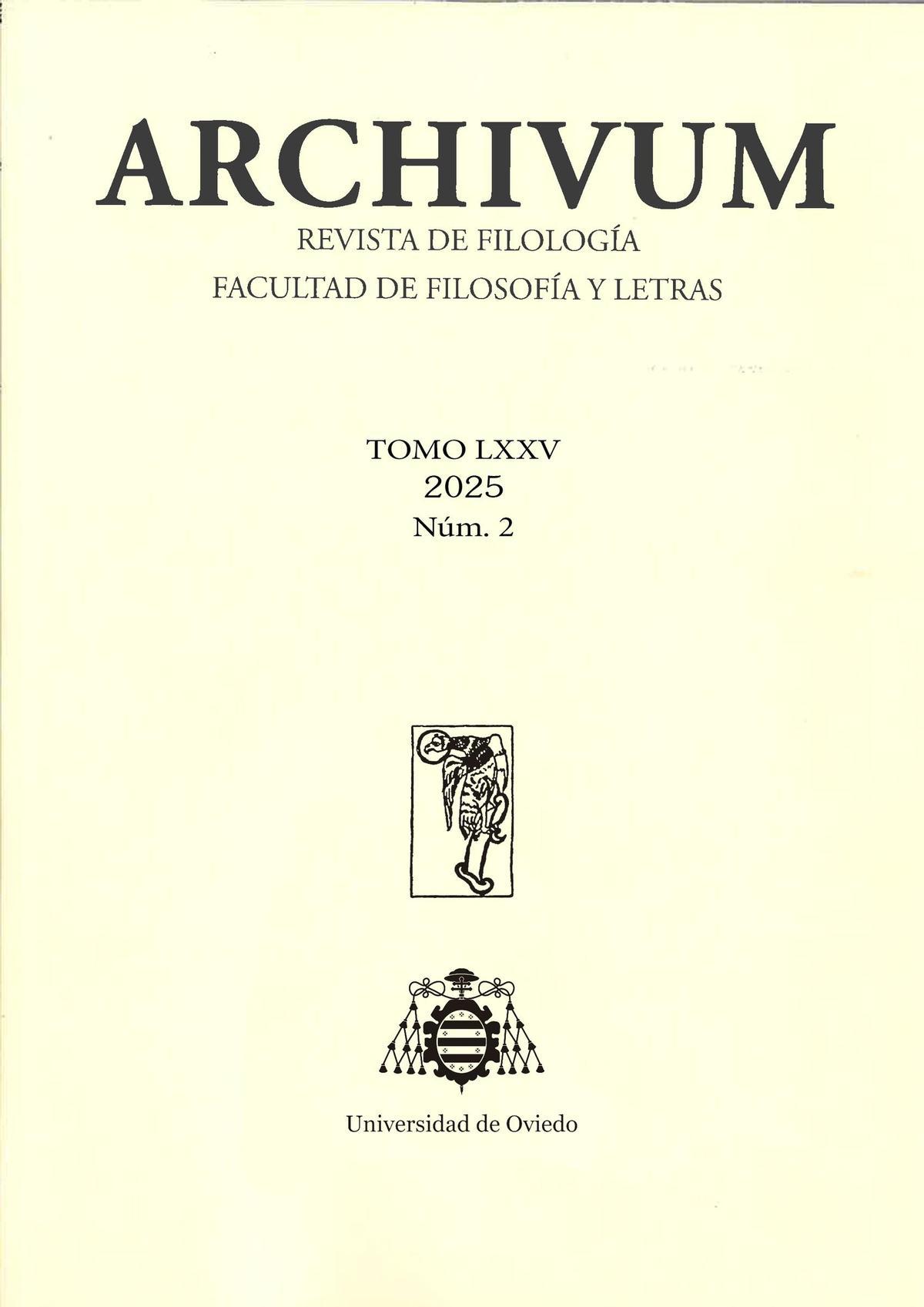 Portada más reciente de "Archivum", revista fundada en 1951 por los profesores Emilio Alarcos y José María Martínez Cachero.