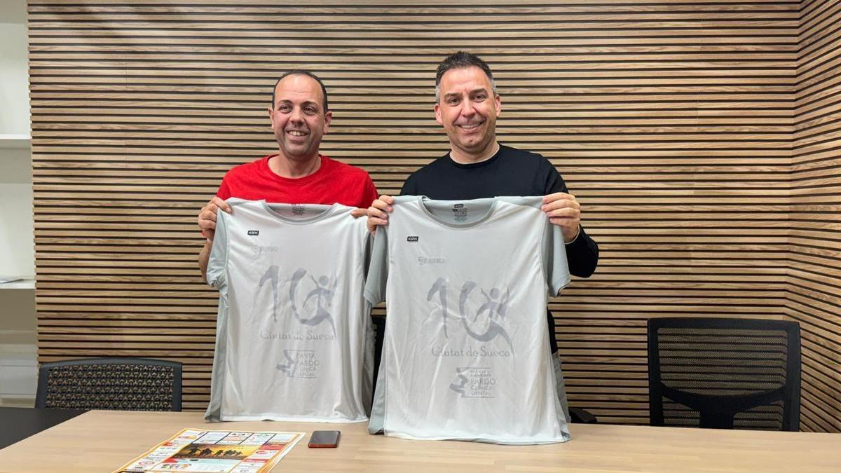 El alcalde y el presidente de la comisión Via del Materal, en la presentación de la quinta edición de la 10K.