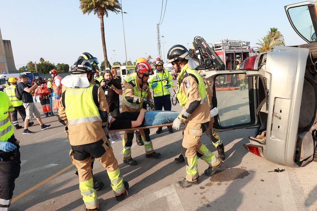 Así ha sido el simulacro de Emergencias con una treintena de víctimas en Murcia