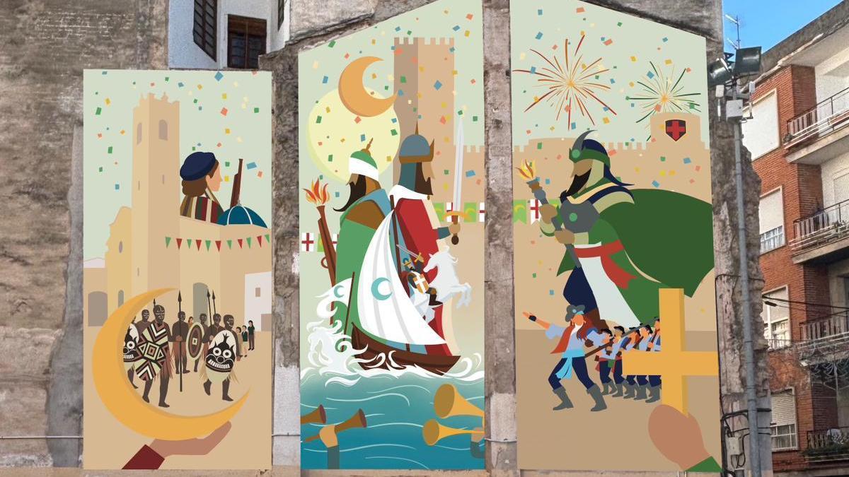 Propuesta mural Moros y Cristianos en Oliva