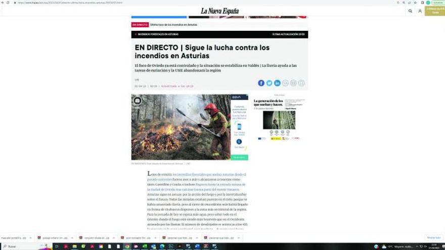 Casi 370.000 lectores siguieron en LNE.es toda la información sobre los incendios