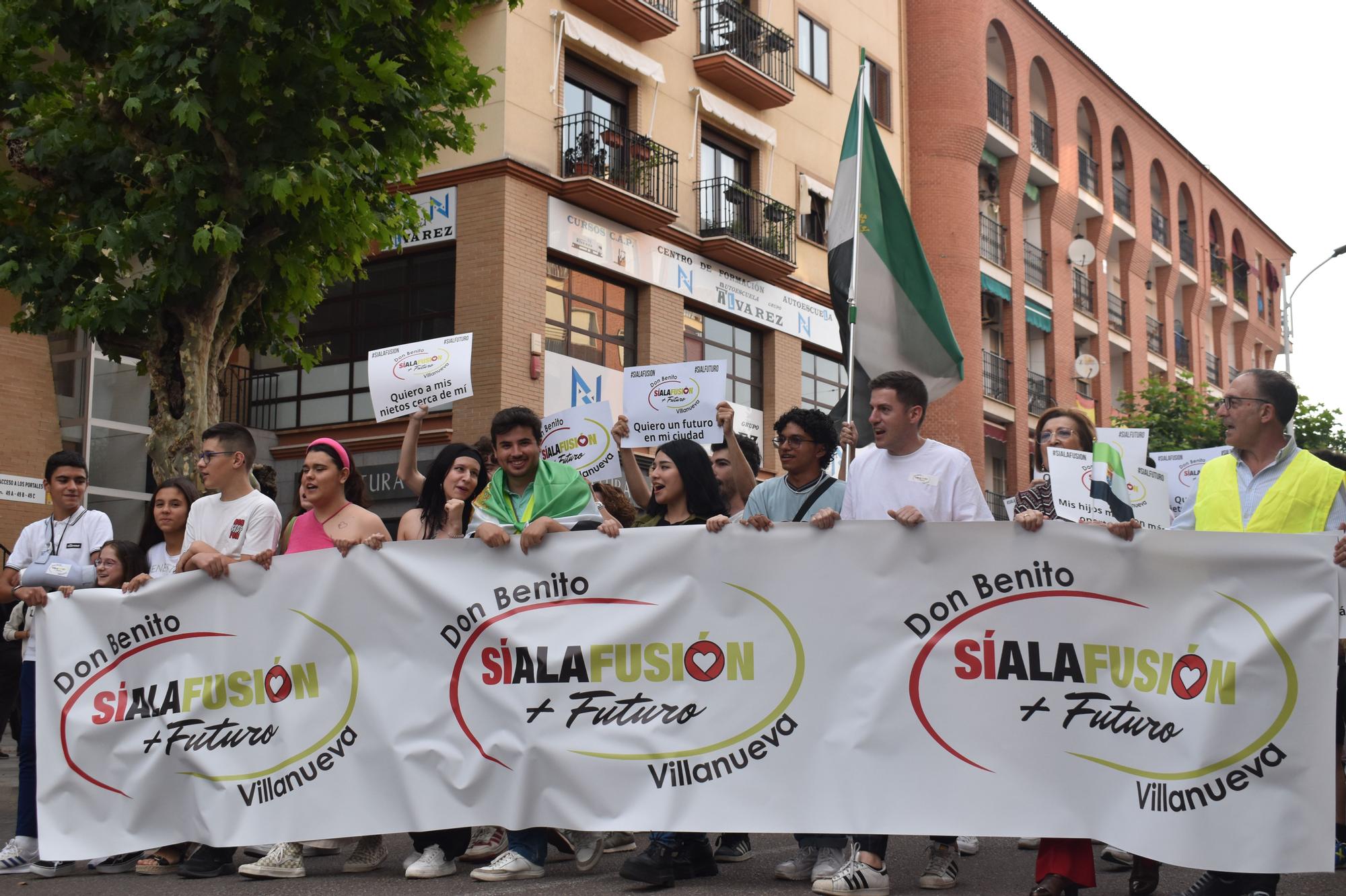 Manifestación en Don Benito por la fusión con Villanueva