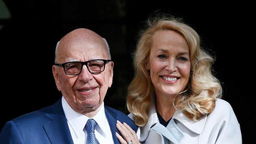 Rupert Murdoch y Jerry Hall.