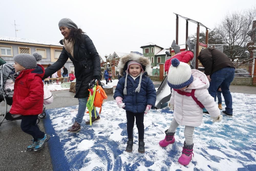 La nevada en la comarca de Avilés