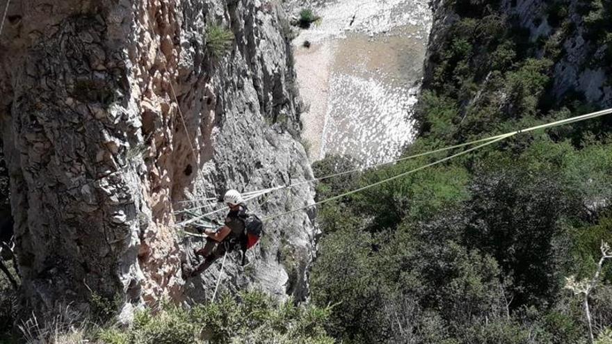 Desmontan el ‘highline’ de Guara por sus afecciones