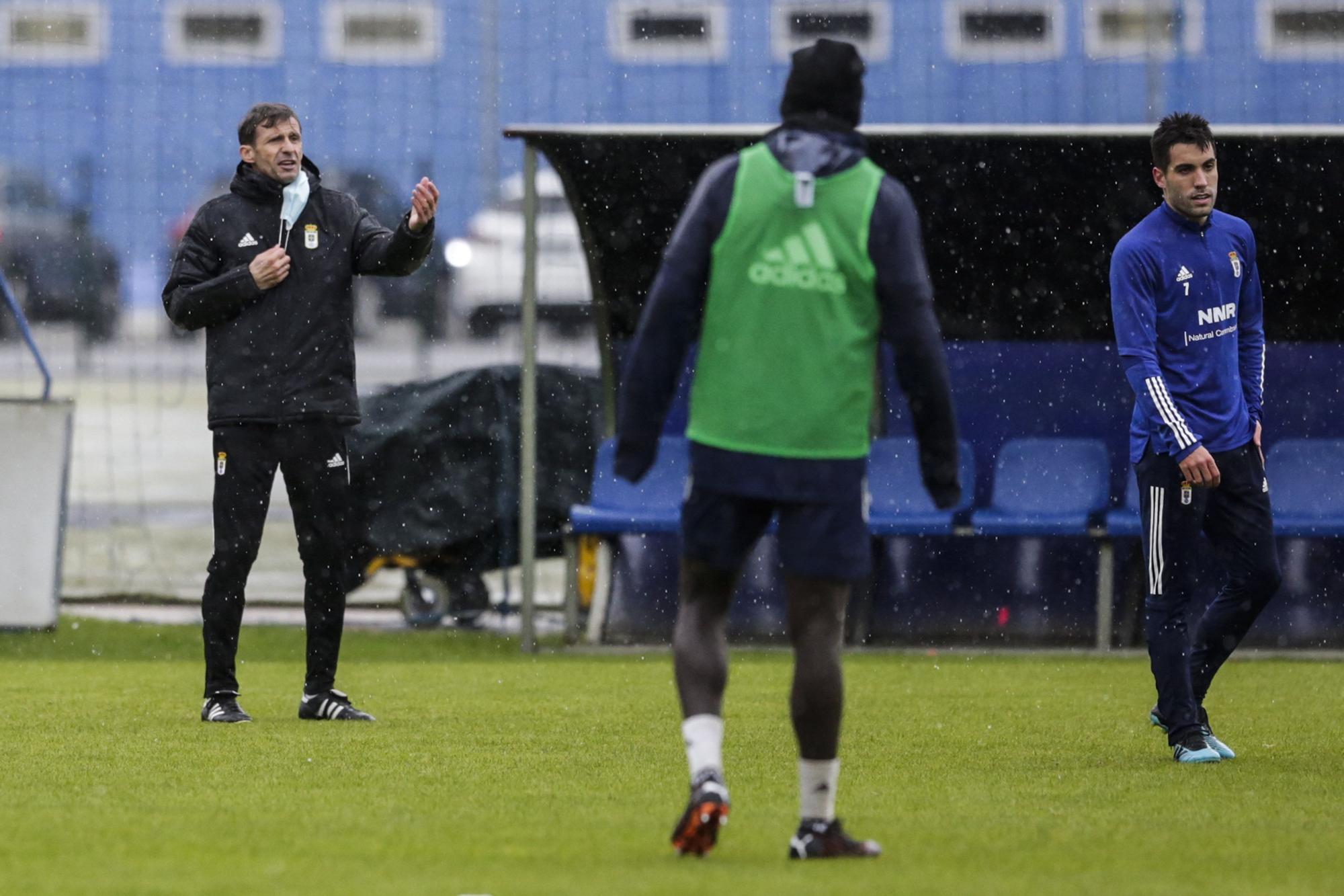 Entrenamiento del Oviedo tras empatar ante el Alcorcón