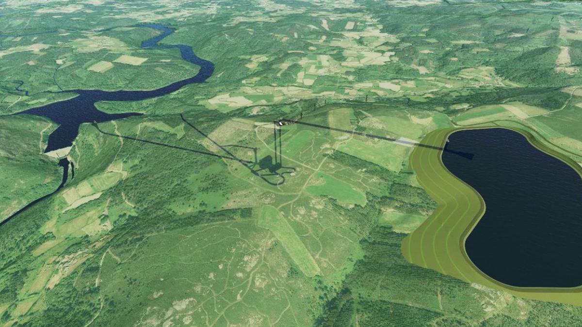 Uno de los proyectos, con el embalse Barrié a la izquierda y la nueva balsa a la derecha.