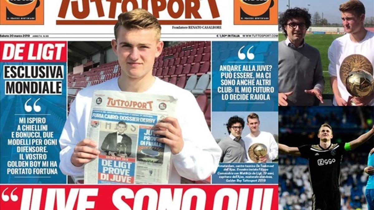 La portada de Tuttosport con Matthijs de Ligt