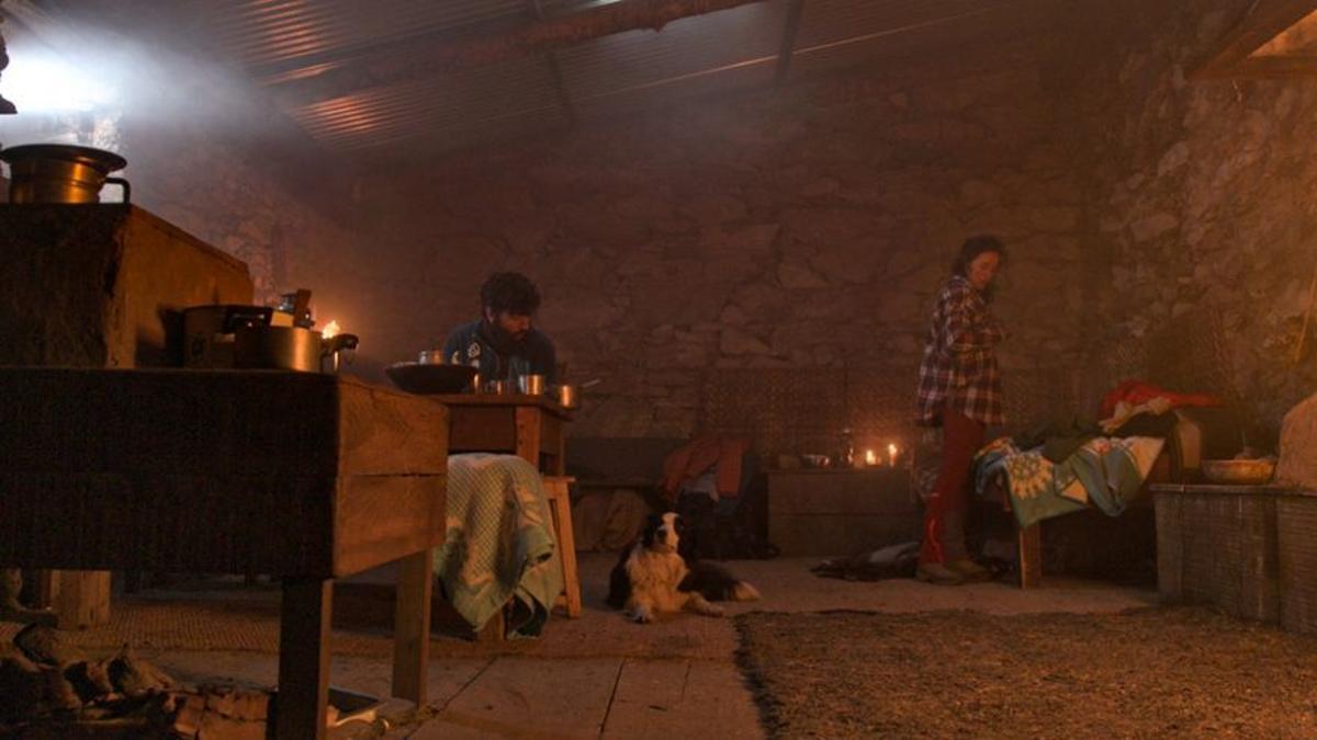 El interior del refugio fue rodado en una casa de piedra cerca de Benasque.