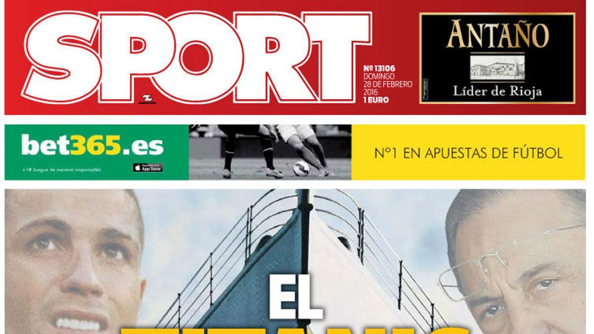 La portada de SPORT