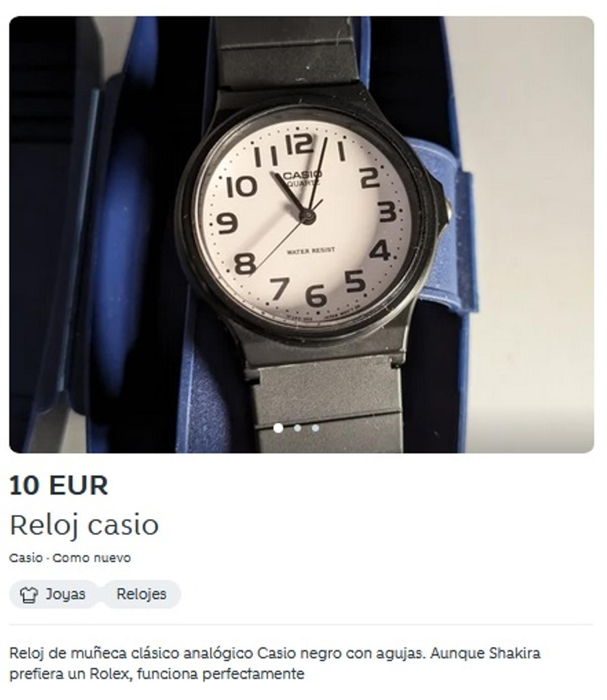 Anuncia de un reloj Casio.