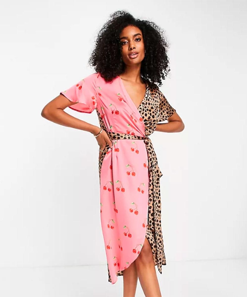 Vestido de cerezas con doble estampado