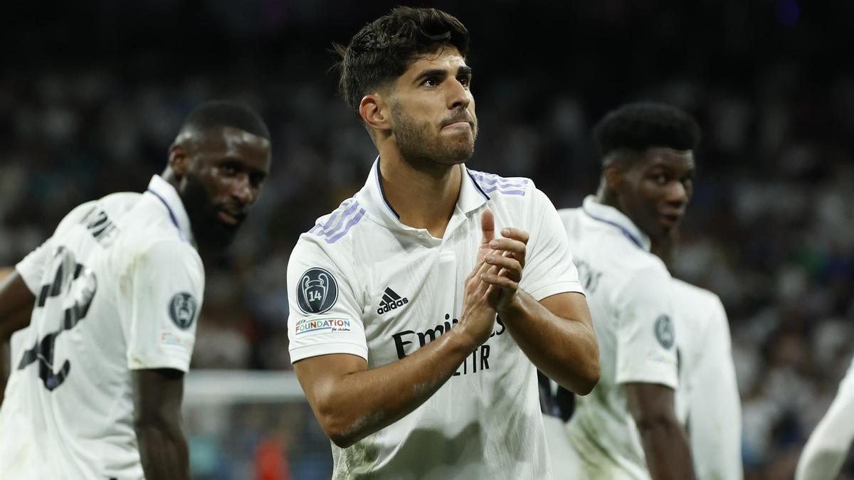 Marco Asensio tras anotar un gol esta temporada.