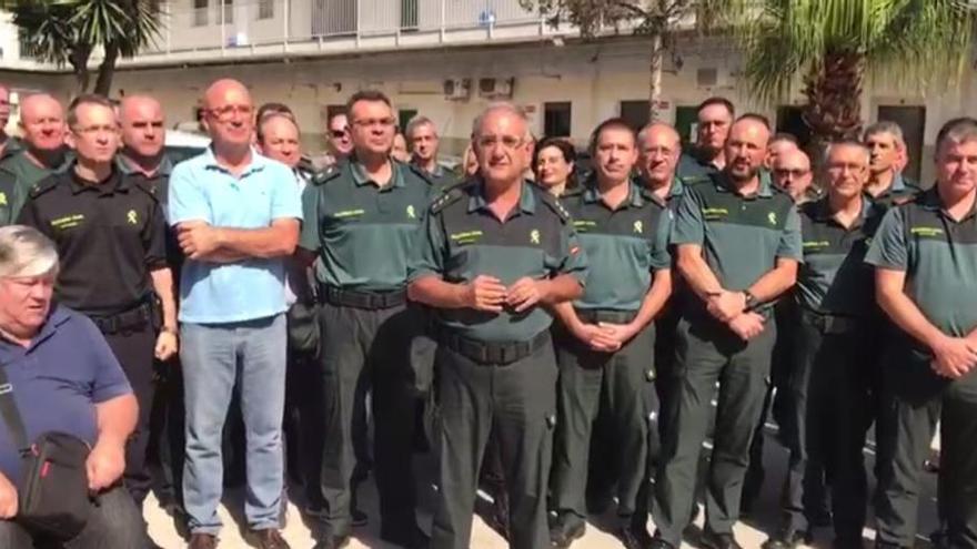 Apoyo de la Guardia Civil de València a los agentes desplazados a Cataluña