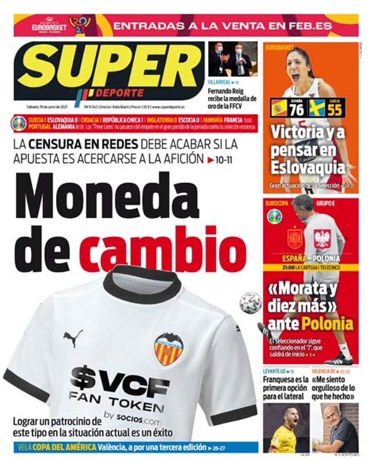 La portada de SUPER del sábado