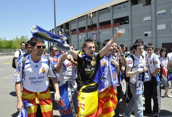 La afición zaragocista invade Valencia