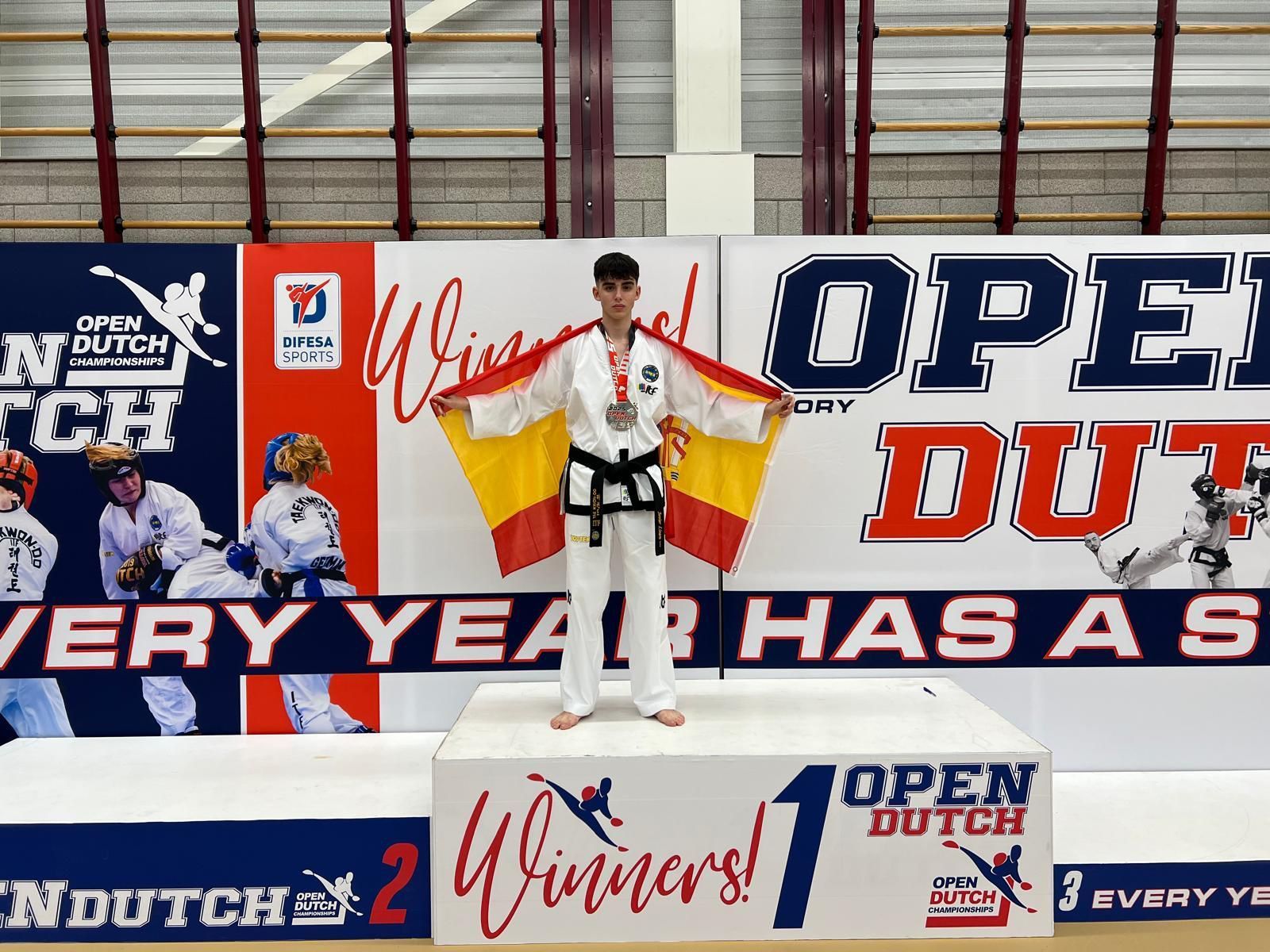 Imagen de Javier Linero tras su debut como sénior en el Open Dutch