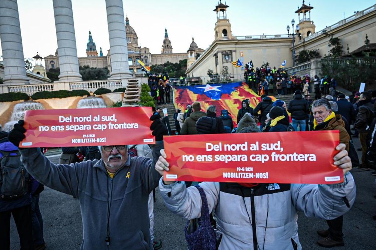 Protestas por la celebración de la cumbre España-Francia en Barcelona