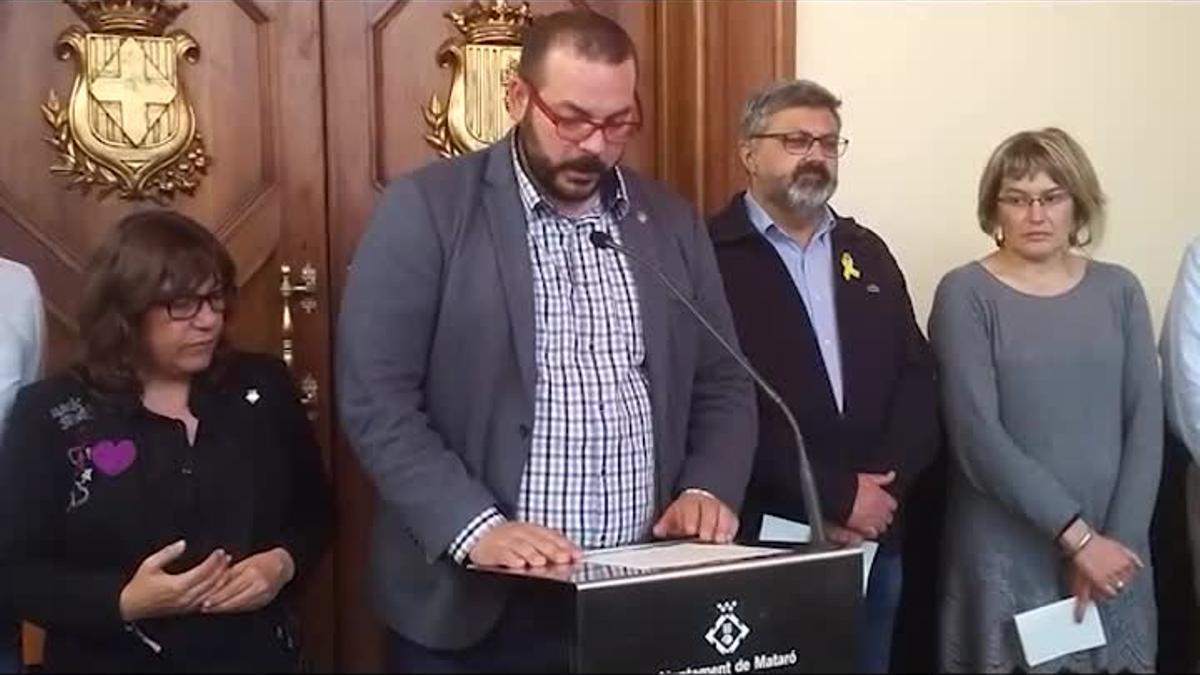 El alcalde de Mataró lee el comunicado de condena ante el nuevo caso de violencia de género sucedido en la ciudad