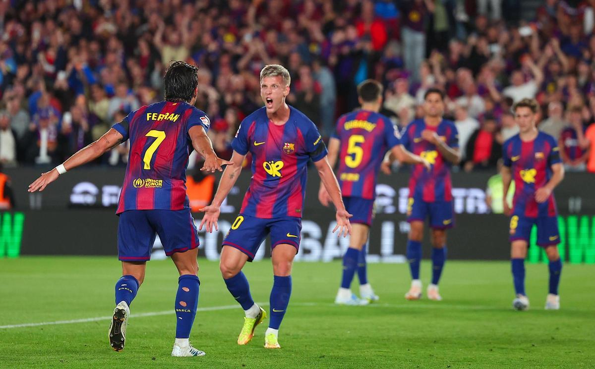La euforia de los jugadores del Barça