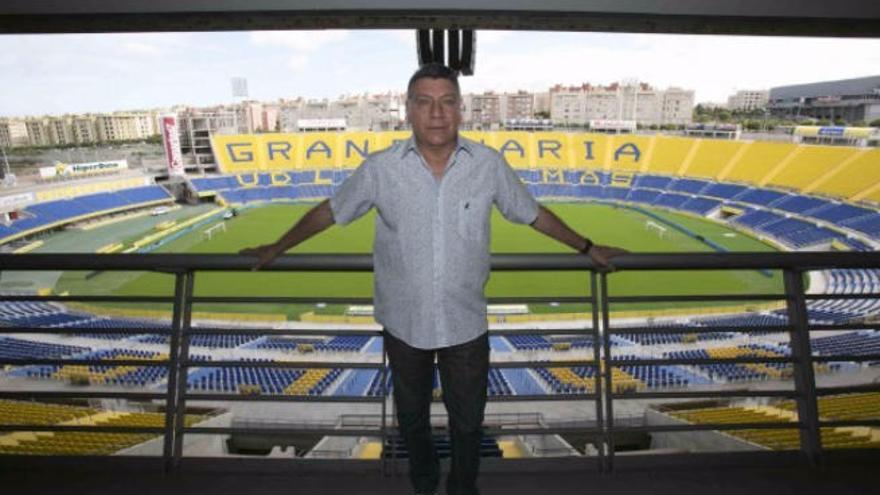 Miguel Ángel Brindisi, ayer en el Estadio de Gran Canaria.